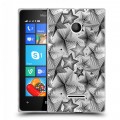 Полупрозрачный дизайнерский пластиковый чехол для Microsoft Lumia 435 Прозрачные звезды