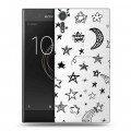 Полупрозрачный дизайнерский пластиковый чехол для Sony Xperia XZs Прозрачные звезды