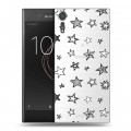 Полупрозрачный дизайнерский пластиковый чехол для Sony Xperia XZs Прозрачные звезды