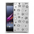 Полупрозрачный дизайнерский пластиковый чехол для Sony Xperia Z Ultra  Прозрачные звезды