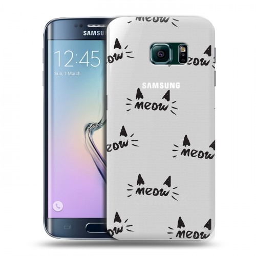 Полупрозрачный дизайнерский пластиковый чехол для Samsung Galaxy S6 Edge Прозрачные следы