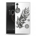 Полупрозрачный дизайнерский пластиковый чехол для Sony Xperia XZs Прозрачные перья