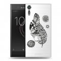 Полупрозрачный дизайнерский пластиковый чехол для Sony Xperia XZs Прозрачные перья