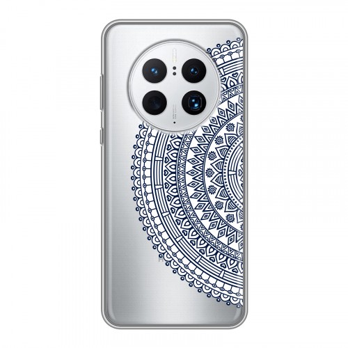Полупрозрачный дизайнерский силиконовый чехол для Huawei Mate 50 Pro Прозрачные мандалы