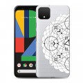 Полупрозрачный дизайнерский пластиковый чехол для Google Pixel 4 XL Прозрачные мандалы