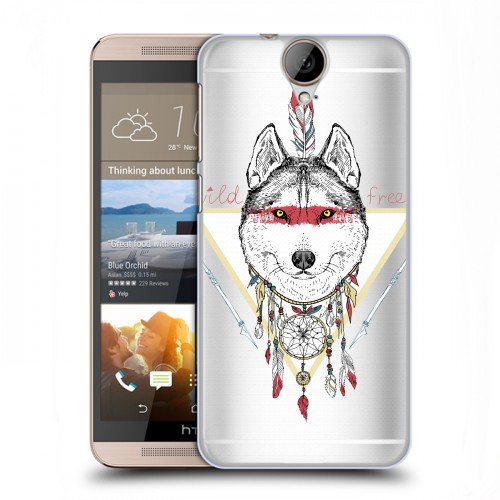 Полупрозрачный дизайнерский пластиковый чехол для HTC One E9+ Животный арт
