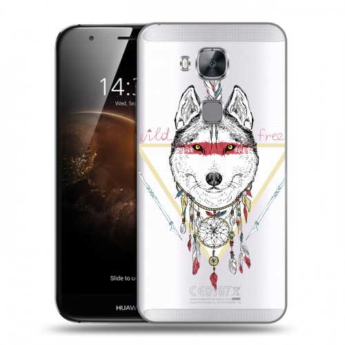 Полупрозрачный дизайнерский пластиковый чехол для Huawei G8 Животный арт
