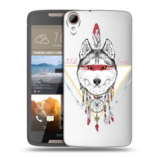 Полупрозрачный дизайнерский пластиковый чехол для HTC Desire 828 Животный арт