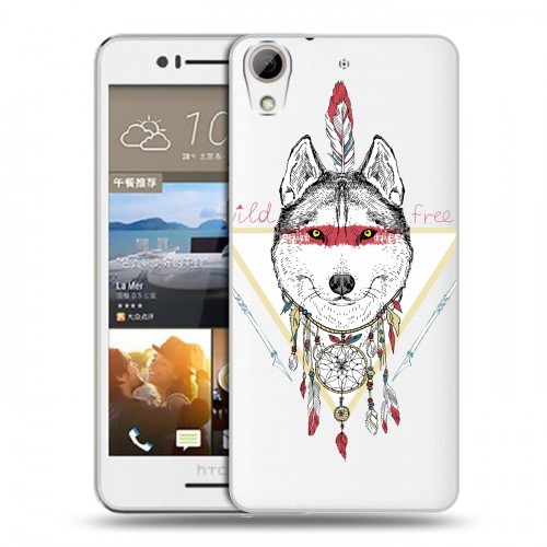 Полупрозрачный дизайнерский пластиковый чехол для HTC Desire 728 Животный арт