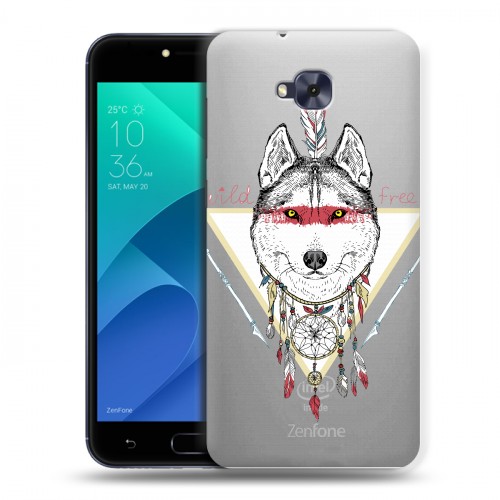 Полупрозрачный дизайнерский пластиковый чехол для ASUS ZenFone 4 Selfie Животный арт