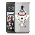 Полупрозрачный дизайнерский пластиковый чехол для HTC Desire 700 Животный арт