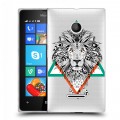 Полупрозрачный дизайнерский пластиковый чехол для Microsoft Lumia 435 Животный арт 2