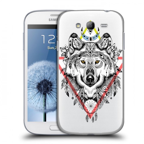 Полупрозрачный дизайнерский пластиковый чехол для Samsung Galaxy Grand Животный арт
