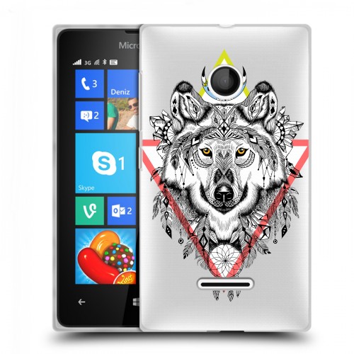 Полупрозрачный дизайнерский пластиковый чехол для Microsoft Lumia 435 Животный арт