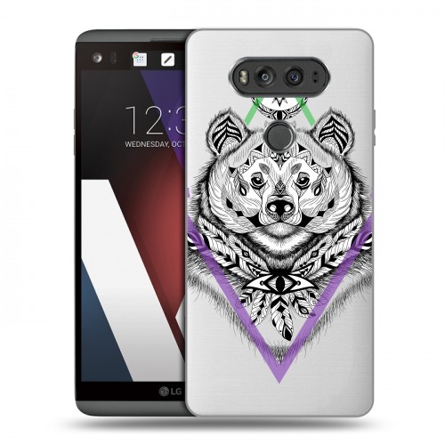 Полупрозрачный дизайнерский пластиковый чехол для LG V20 Животный арт 2