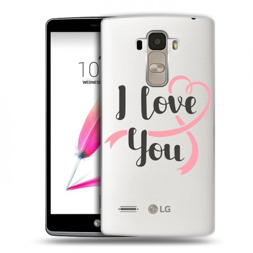 Полупрозрачный дизайнерский силиконовый чехол для LG G4 Stylus Прозрачные признания