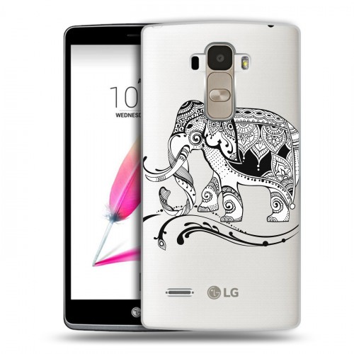 Полупрозрачный дизайнерский пластиковый чехол для LG G4 Stylus Ацтекский арт