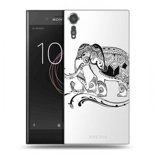 Полупрозрачный дизайнерский пластиковый чехол для Sony Xperia XZs Ацтекский арт