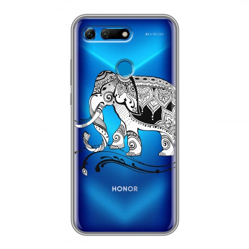 Полупрозрачный дизайнерский пластиковый чехол для Huawei Honor View 20 Ацтекский арт