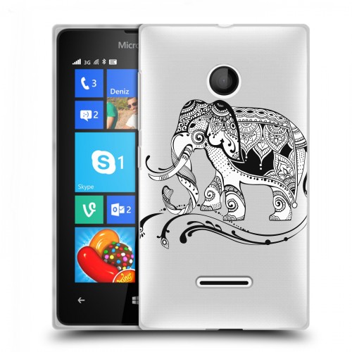 Полупрозрачный дизайнерский пластиковый чехол для Microsoft Lumia 435 Ацтекский арт