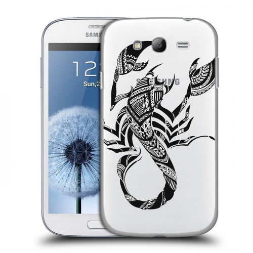 Полупрозрачный дизайнерский пластиковый чехол для Samsung Galaxy Grand Ацтекский арт
