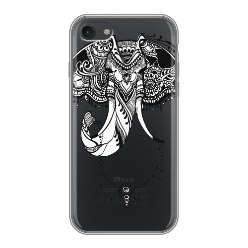 Полупрозрачный дизайнерский силиконовый с усиленными углами чехол для Iphone 7 Ацтекский арт