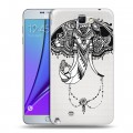 Полупрозрачный дизайнерский пластиковый чехол для Samsung Galaxy Note 2 Ацтекский арт
