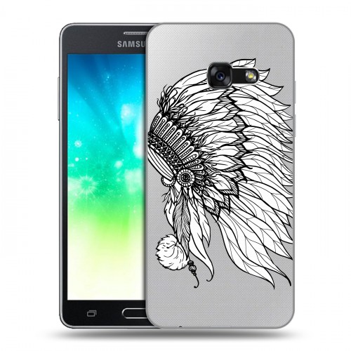 Полупрозрачный дизайнерский силиконовый с усиленными углами чехол для Samsung Galaxy A3 (2017) Прозрачные обереги