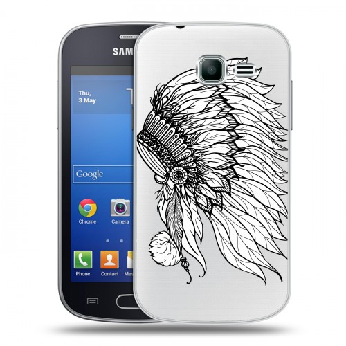 Полупрозрачный дизайнерский пластиковый чехол для Samsung Galaxy Trend Lite Прозрачные обереги