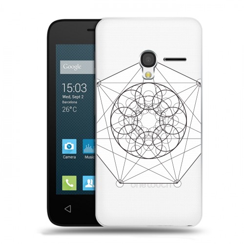 Полупрозрачный дизайнерский пластиковый чехол для Alcatel One Touch Pixi 3 (4.5) Прозрачные мандалы