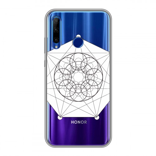 Полупрозрачный дизайнерский силиконовый чехол для Huawei Honor 10i Прозрачные мандалы
