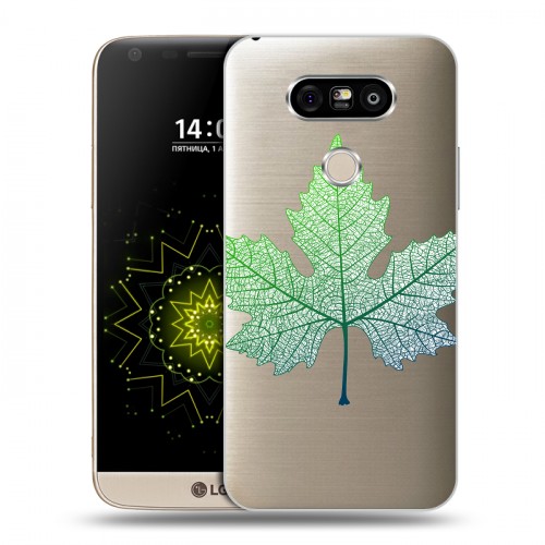 Полупрозрачный дизайнерский пластиковый чехол для LG G5 Прозрачные листья