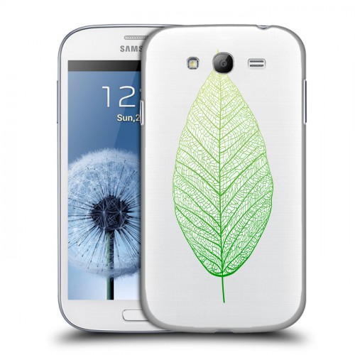 Полупрозрачный дизайнерский пластиковый чехол для Samsung Galaxy Grand Прозрачные листья