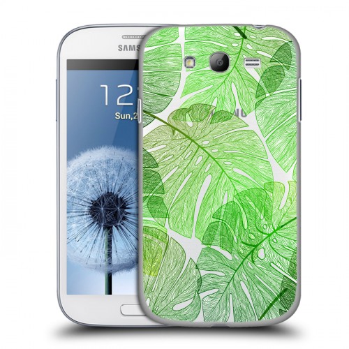 Полупрозрачный дизайнерский пластиковый чехол для Samsung Galaxy Grand Прозрачные листья