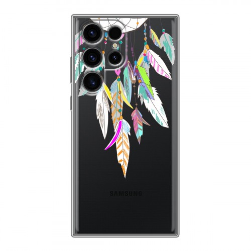 Полупрозрачный дизайнерский силиконовый чехол для Samsung Galaxy S24 Ultra Прозрачные обереги 3