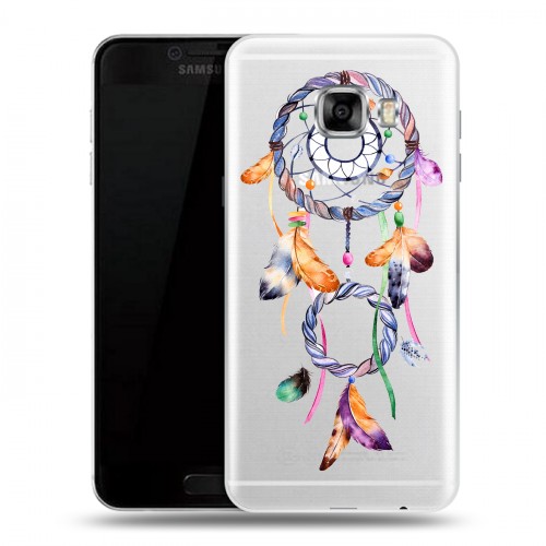 Полупрозрачный дизайнерский силиконовый чехол для Samsung Galaxy C5 Прозрачные обереги 3