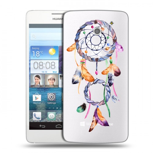 Полупрозрачный дизайнерский пластиковый чехол для Huawei Ascend D2 Прозрачные обереги 3