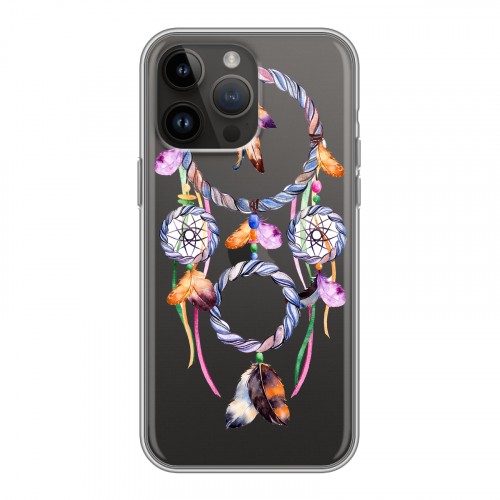 Полупрозрачный дизайнерский пластиковый чехол для Iphone 14 Pro Max Прозрачные обереги 3