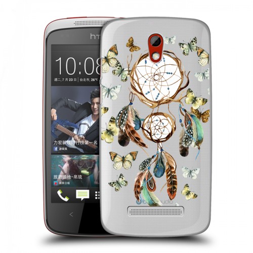 Полупрозрачный дизайнерский пластиковый чехол для HTC Desire 500 Прозрачные обереги 3