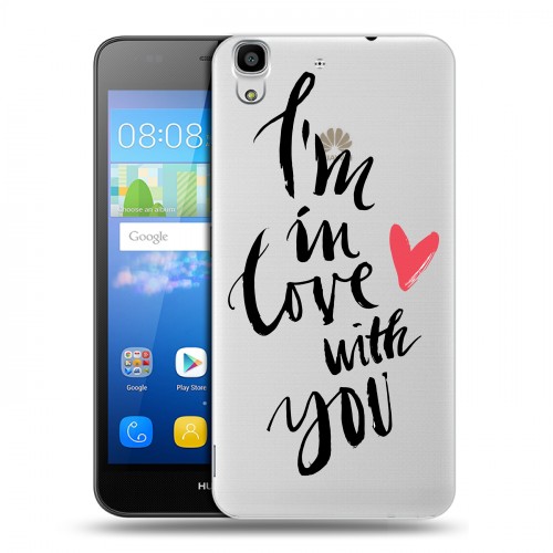 Полупрозрачный дизайнерский пластиковый чехол для Huawei Y6 Слова любви