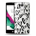 Полупрозрачный дизайнерский пластиковый чехол для LG G4c Стильные сердца