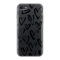 Полупрозрачный дизайнерский силиконовый чехол для Iphone 7 Стильные сердца