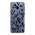 Полупрозрачный дизайнерский пластиковый чехол для Samsung Galaxy S9 Стильные сердца