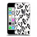 Полупрозрачный дизайнерский пластиковый чехол для Iphone 5c Стильные сердца