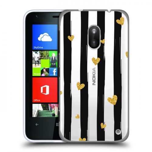 Полупрозрачный дизайнерский пластиковый чехол для Nokia Lumia 620 Стильные сердца