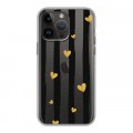 Полупрозрачный дизайнерский силиконовый с усиленными углами чехол для Iphone 14 Pro Max Стильные сердца