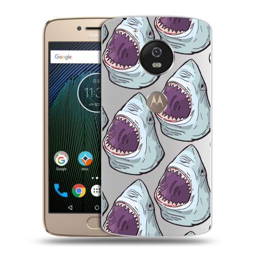 Полупрозрачный дизайнерский пластиковый чехол для Motorola Moto G5s Прозрачные рыбы