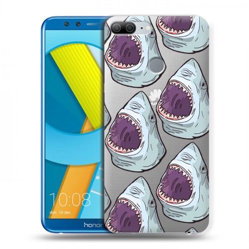 Полупрозрачный дизайнерский пластиковый чехол для Huawei Honor 9 Lite Прозрачные рыбы