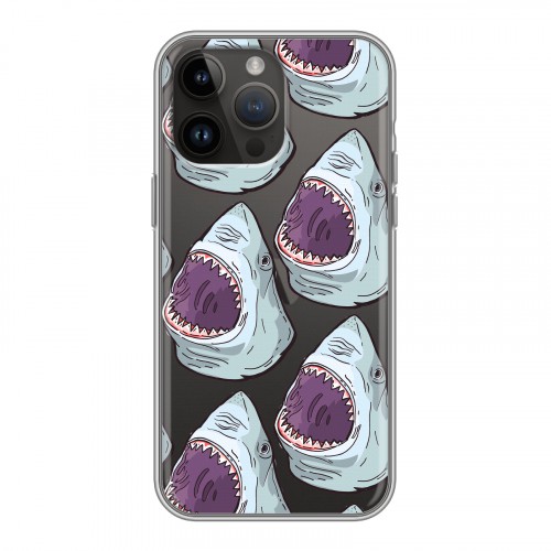Полупрозрачный дизайнерский пластиковый чехол для Iphone 14 Pro Max Прозрачные рыбы