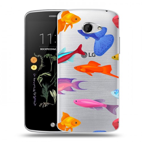 Полупрозрачный дизайнерский пластиковый чехол для LG K5 Прозрачные рыбы
